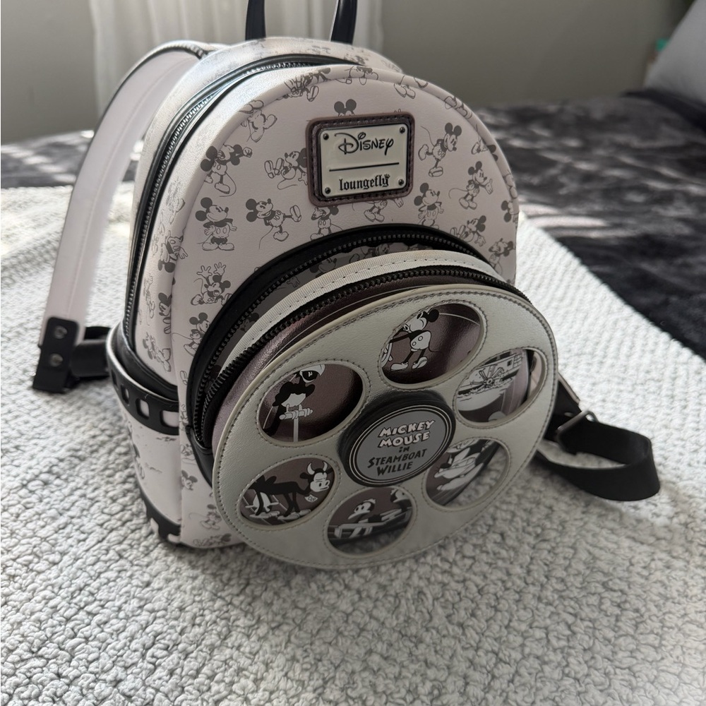 Loungefly Disney Mickey Mouse Steamboat Willie Mini Backpack - Cream/Black